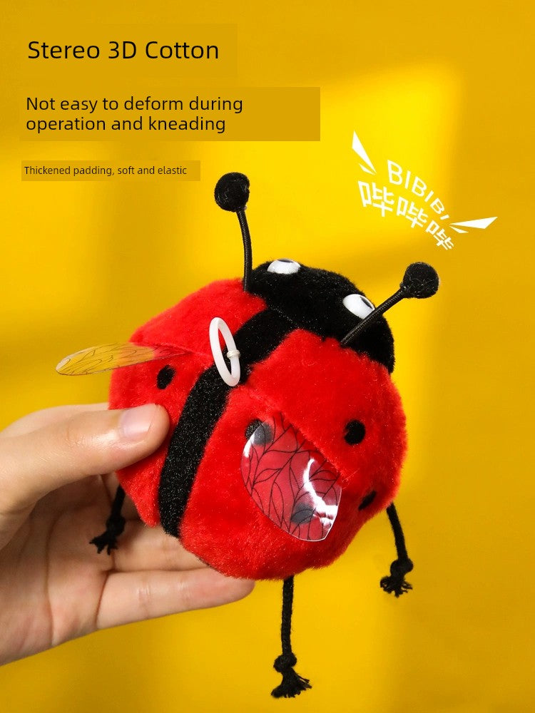A Little Seven Ladybug Pull Wire Turn Toy