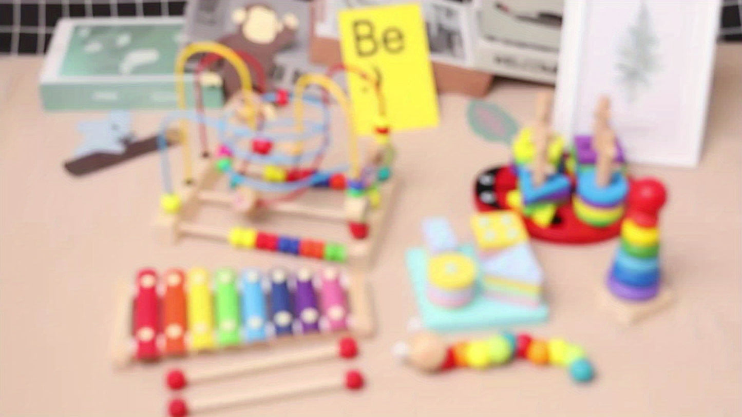 Montessori Wooden Caterpillar Piano Set