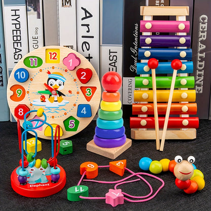Montessori Wooden Caterpillar Piano Set