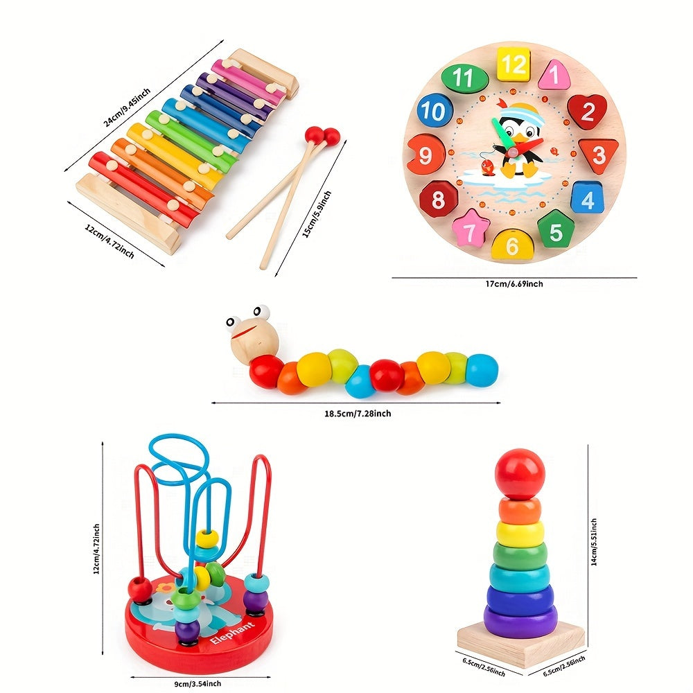 Montessori Wooden Caterpillar Piano Set