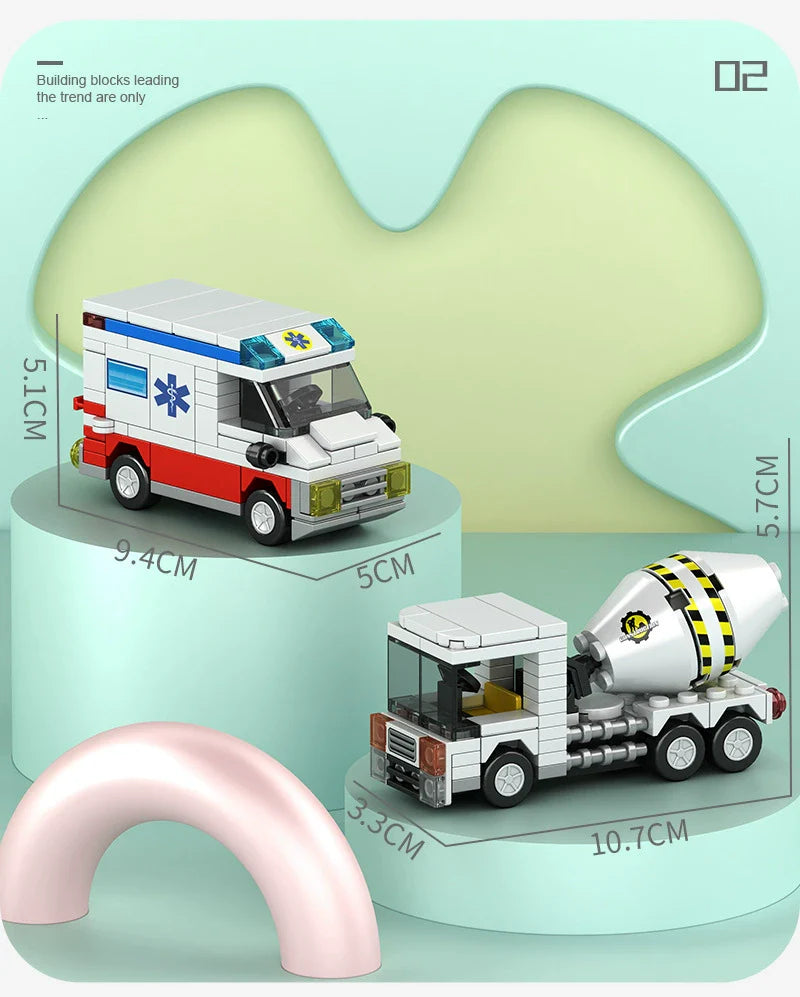 City Vehicle Series Building Blocks Fire Truck