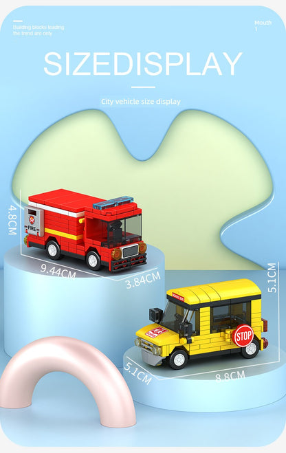 City Vehicle Series Building Blocks Fire Truck